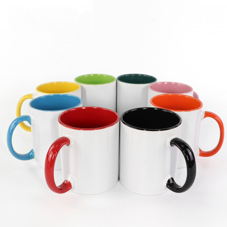  Gornyatko (cupă) cu mâner colorat, colorat în mijloc pentru un druk de sublimare